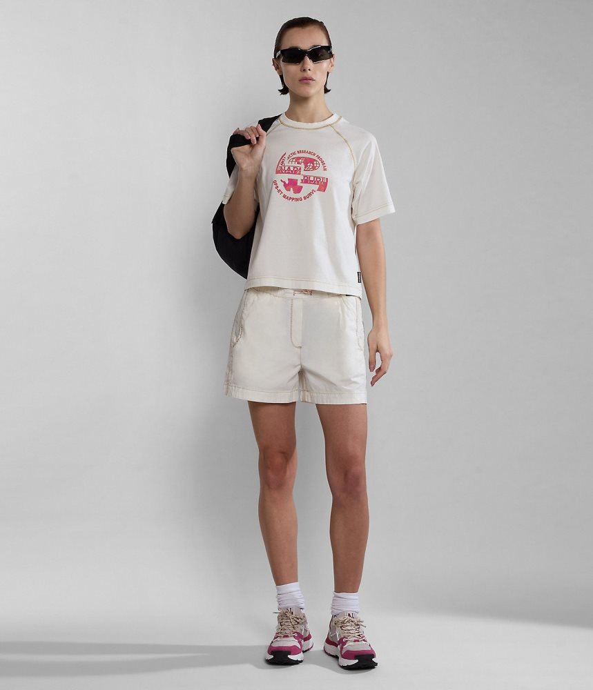 Napapijri Aberdeen Bermuda Shorts Ženske Kratke Hlače Bijele | TVZQ-53091