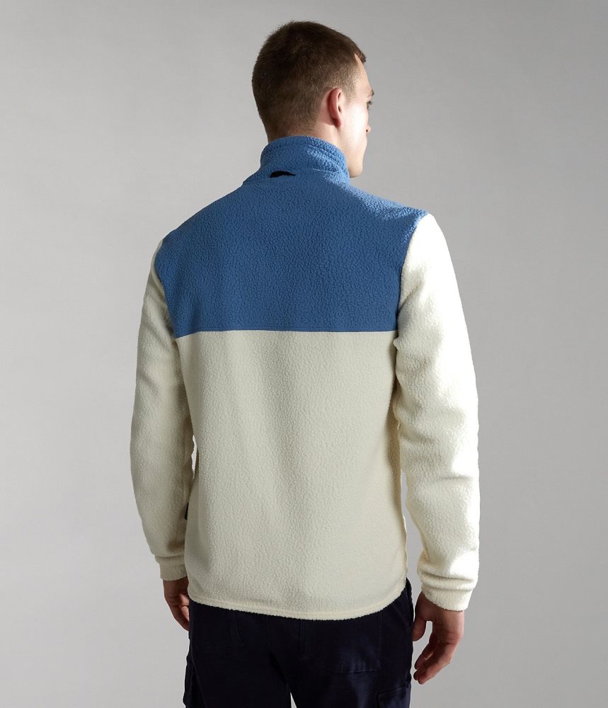 Napapijri Anderby Full-Zip Fleece Muške Fleece Bijele | SDQF-73561
