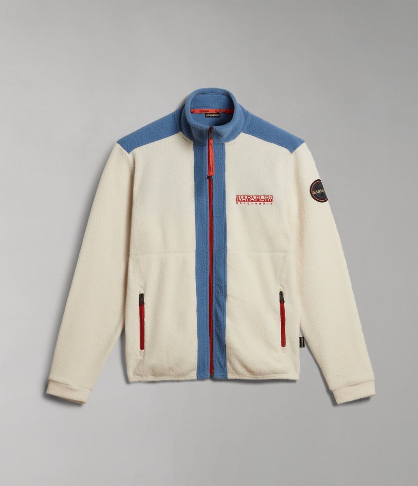 Napapijri Anderby Full-Zip Fleece Muške Fleece Bijele | SDQF-73561