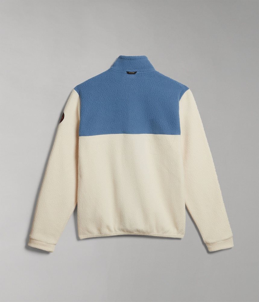 Napapijri Anderby Full-Zip Fleece Muške Fleece Bijele | SDQF-73561