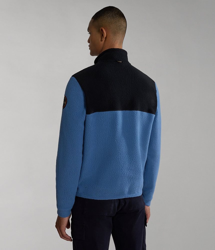 Napapijri Anderby Half-Zip Fleece Muške Fleece Plave | FXJR-78503