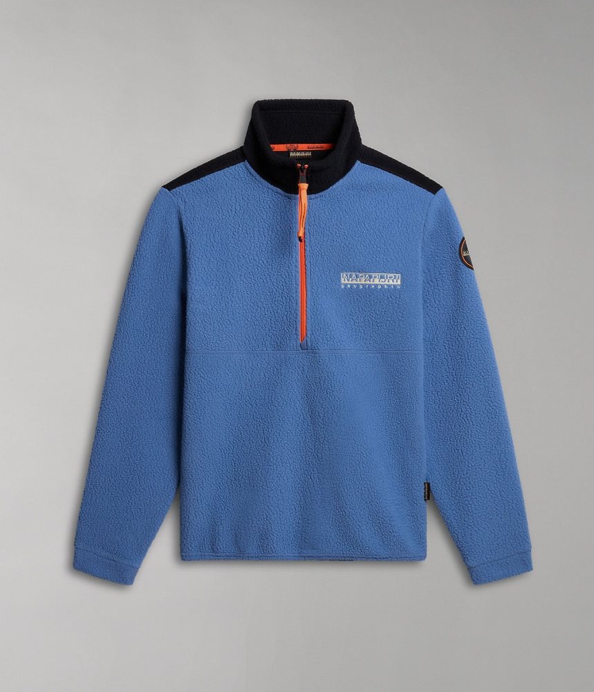 Napapijri Anderby Half-Zip Fleece Muške Fleece Plave | FXJR-78503