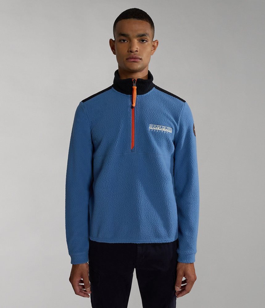 Napapijri Anderby Half-Zip Fleece Muške Fleece Plave | FXJR-78503