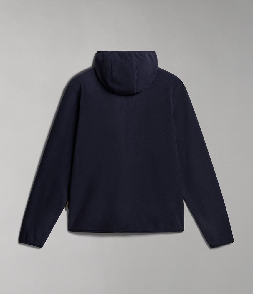 Napapijri Ayas Full-Zip Fleece Hoodie Muške Fleece Tamno Plave | ZCDV-89731