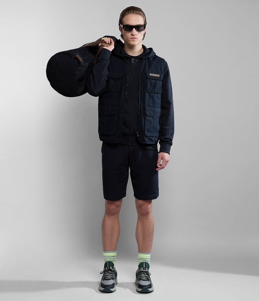 Napapijri Balis Summer Full-Zip Hoodie Muške Majica s Kapuljačom Crne | NPDS-43076