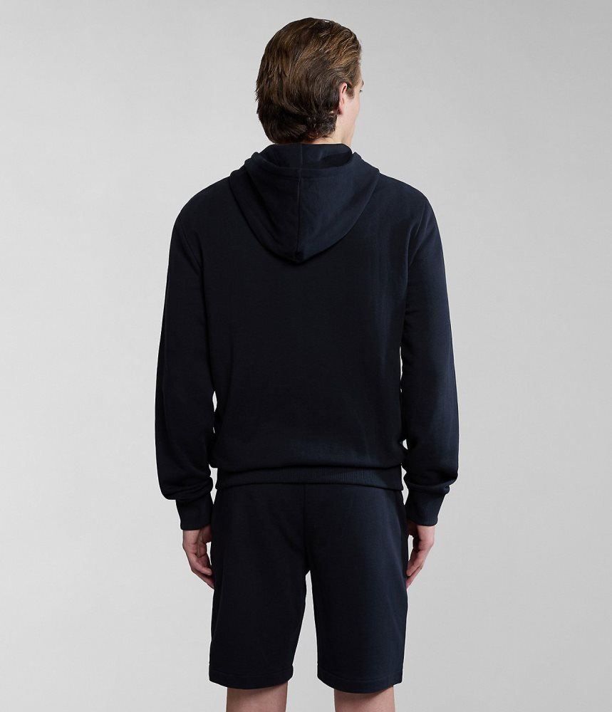 Napapijri Balis Summer Full-Zip Hoodie Muške Majica s Kapuljačom Crne | NPDS-43076