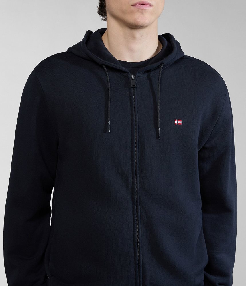 Napapijri Balis Summer Full-Zip Hoodie Muške Majica s Kapuljačom Crne | NPDS-43076