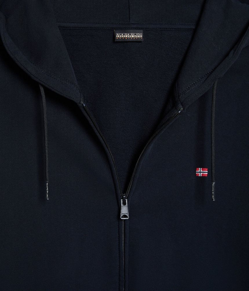 Napapijri Balis Summer Full-Zip Hoodie Muške Majica s Kapuljačom Crne | NPDS-43076