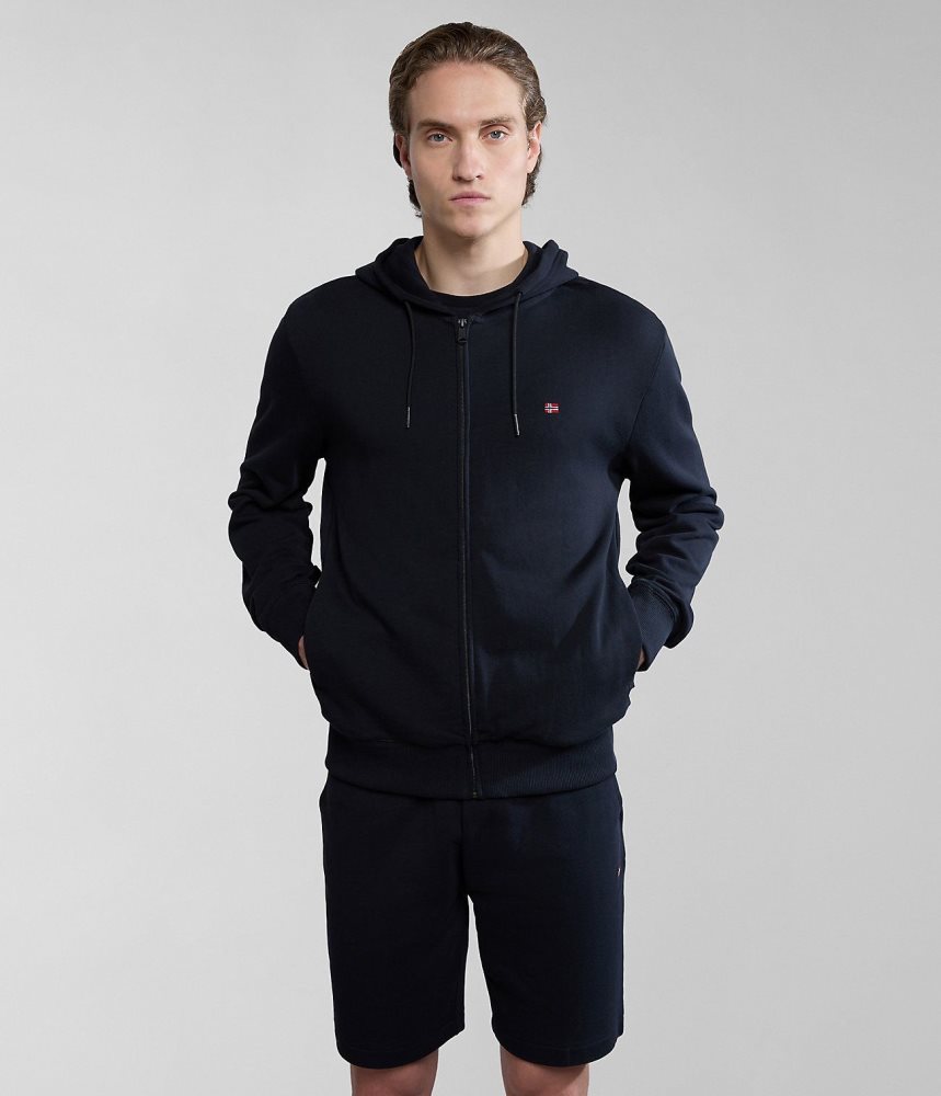 Napapijri Balis Summer Full-Zip Hoodie Muške Majica s Kapuljačom Crne | NPDS-43076