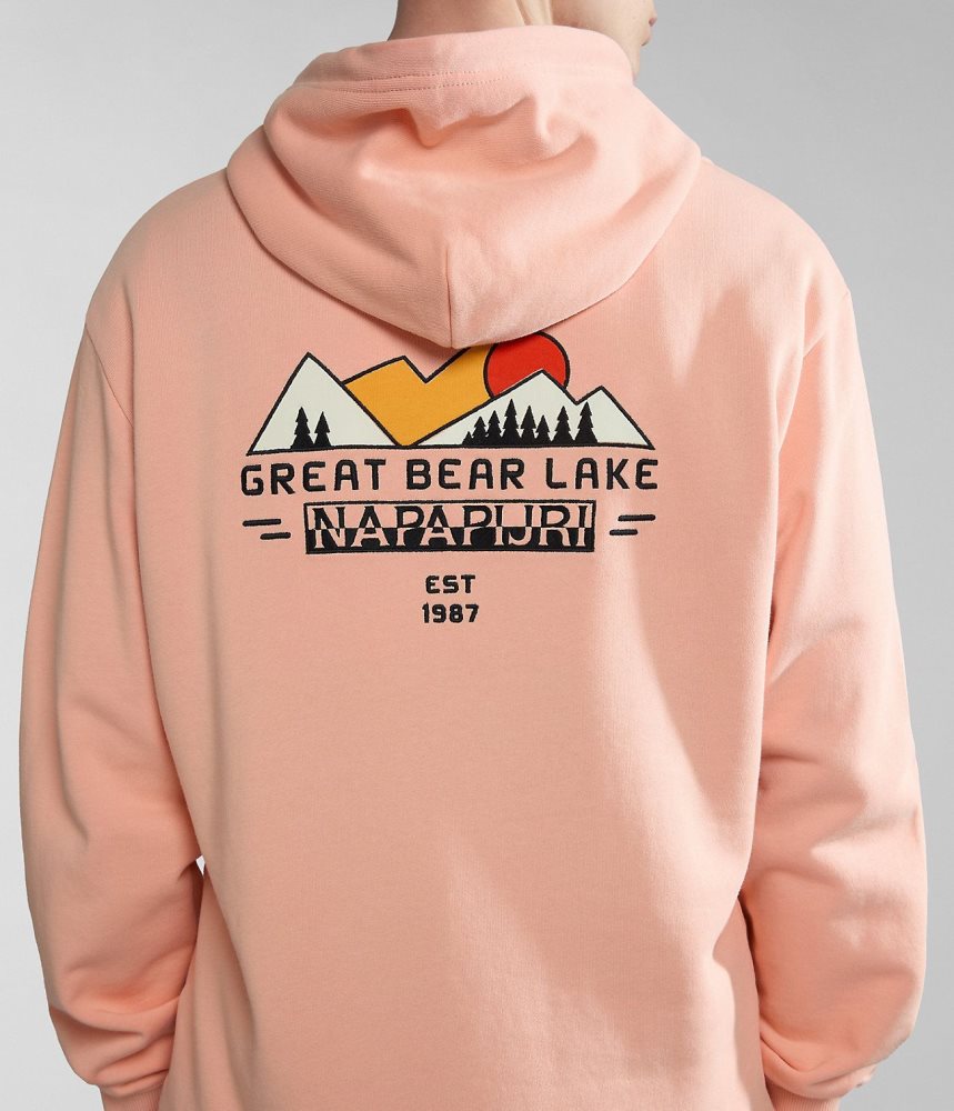 Napapijri Boyd Hoodie Muške Majica s Kapuljačom Roze | ZCSW-01963