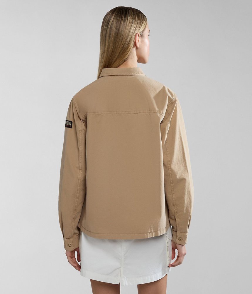Napapijri Boyd Overshirt Jacket Ženske Košulje Bež | OSQG-67281