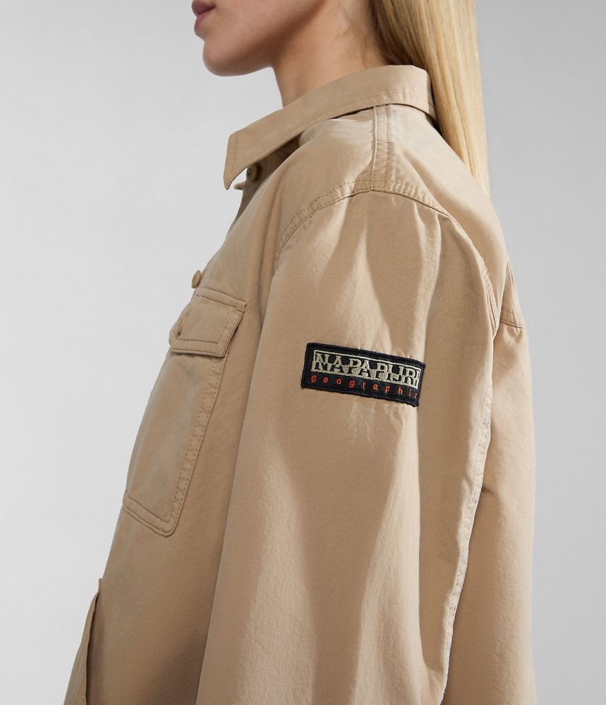 Napapijri Boyd Overshirt Jacket Ženske Košulje Bež | OSQG-67281