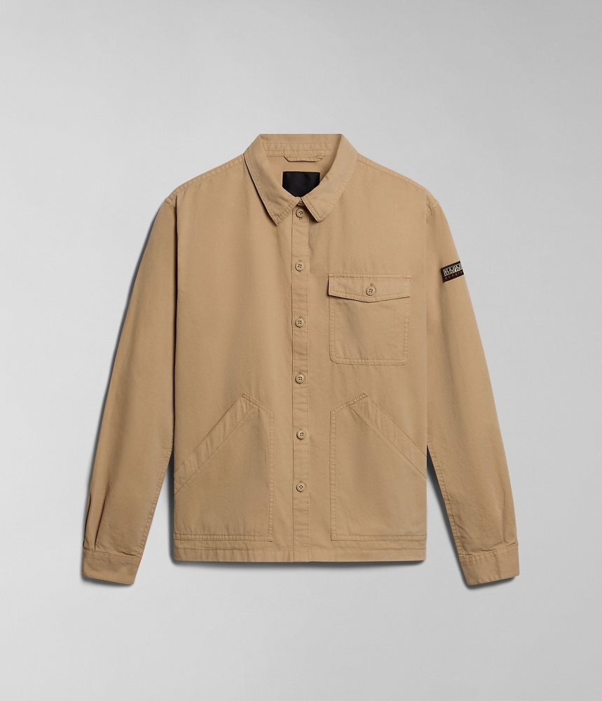 Napapijri Boyd Overshirt Jacket Ženske Short Jackets Bež | MPSN-01793