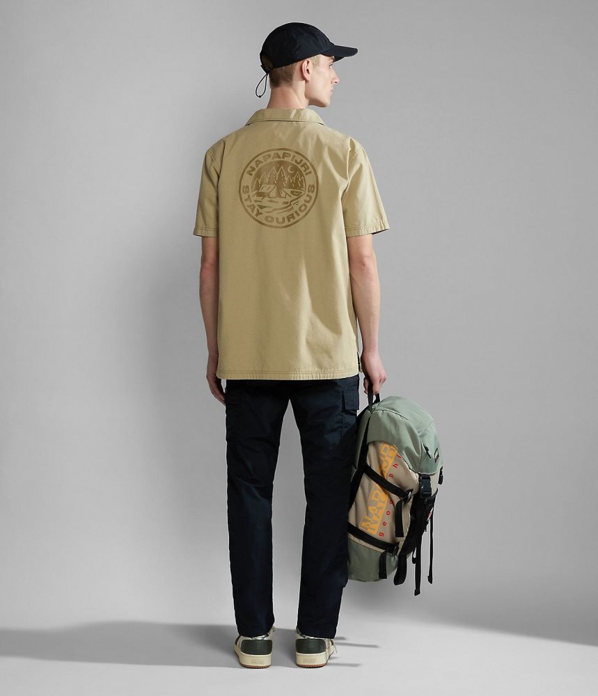 Napapijri Boyd Short Sleeve Shirt Muške Košulje Bež | PLMJ-90826