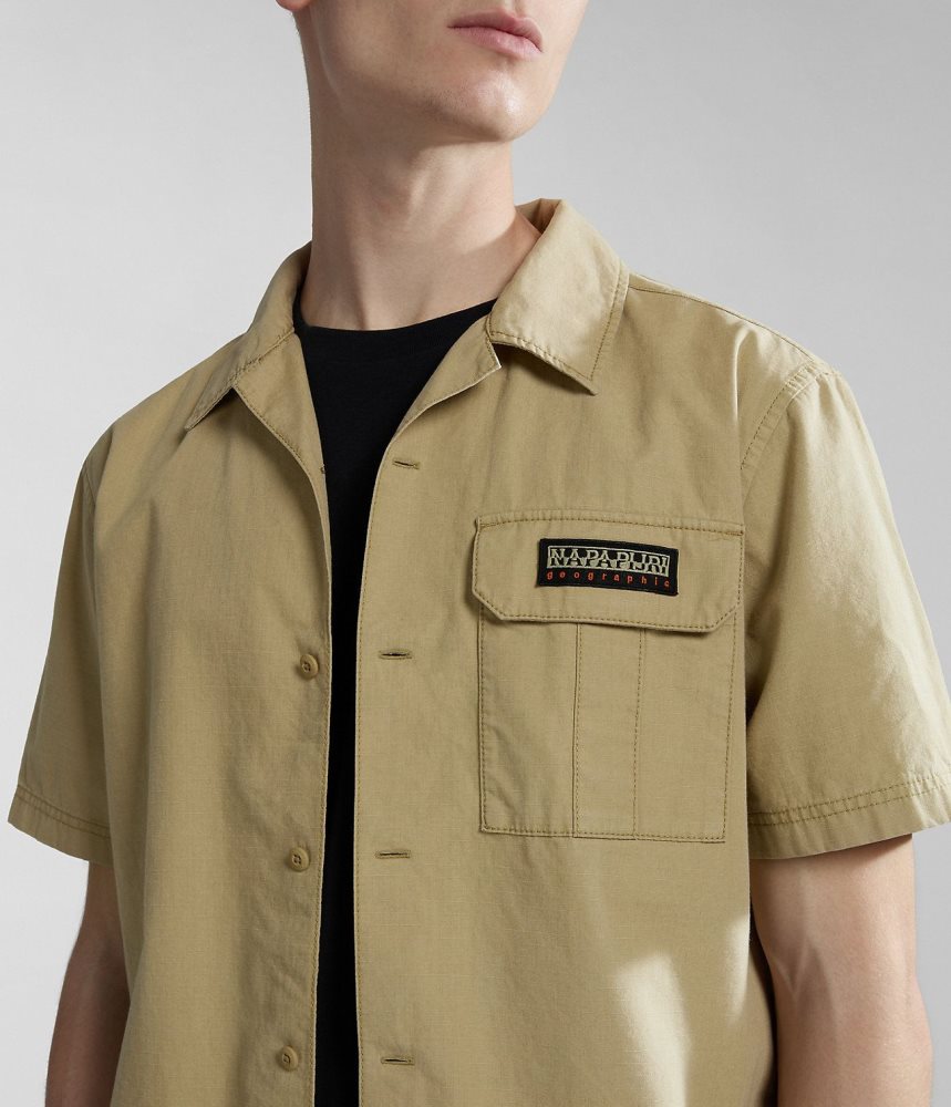 Napapijri Boyd Short Sleeve Shirt Muške Košulje Bež | PLMJ-90826