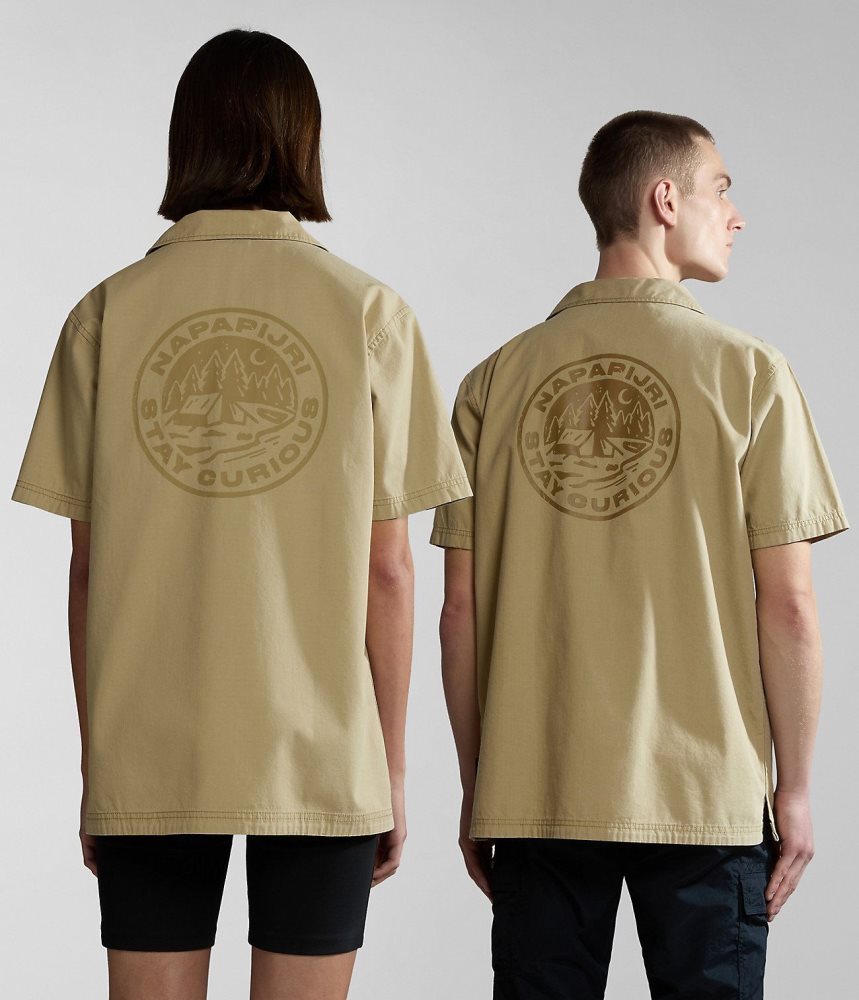 Napapijri Boyd Short Sleeve Shirt Muške Košulje Bež | PLMJ-90826