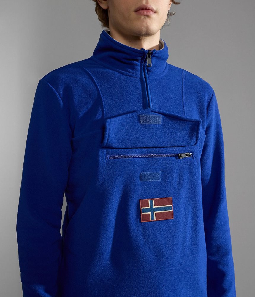 Napapijri Burgee Half-Zip Fleece Ženske Fleece Plave | PEGX-67048