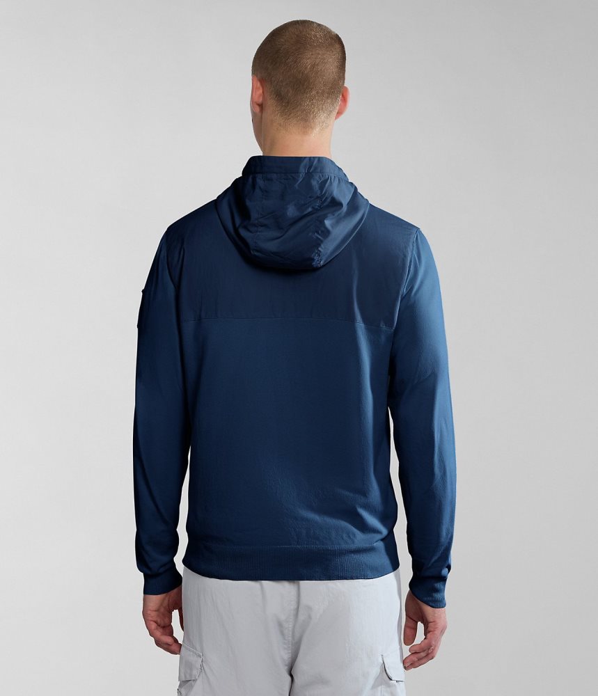 Napapijri Circular Hoodie by Moreno Ferrari Muške Majica s Kapuljačom Tamno Plave | SGFY-73896
