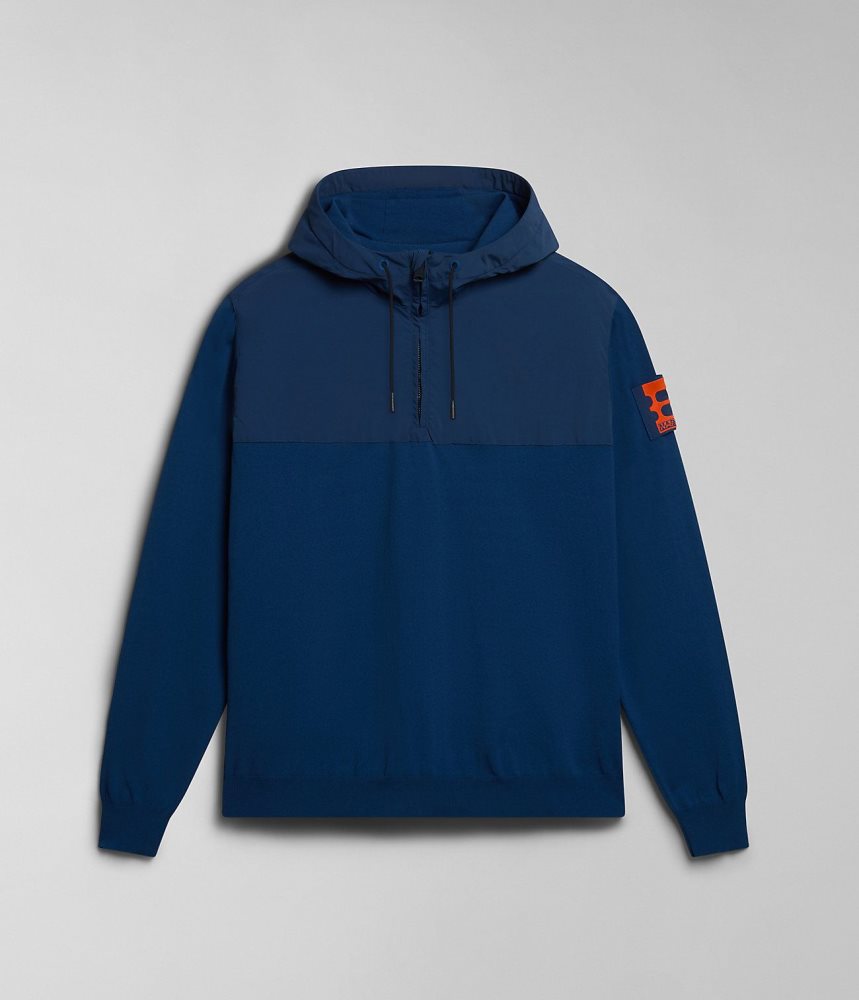 Napapijri Circular Hoodie by Moreno Ferrari Muške Majica s Kapuljačom Tamno Plave | SGFY-73896
