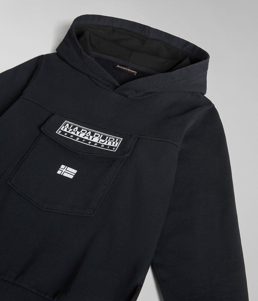 Napapijri Cree Hoodie (4-16 YEARS) Dječje Majica s Kapuljačom Crne | WBNG-01975