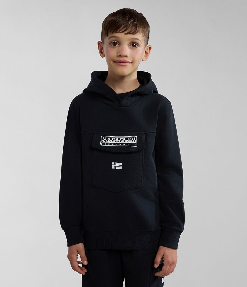 Napapijri Cree Hoodie (4-16 YEARS) Dječje Majica s Kapuljačom Crne | WBNG-01975