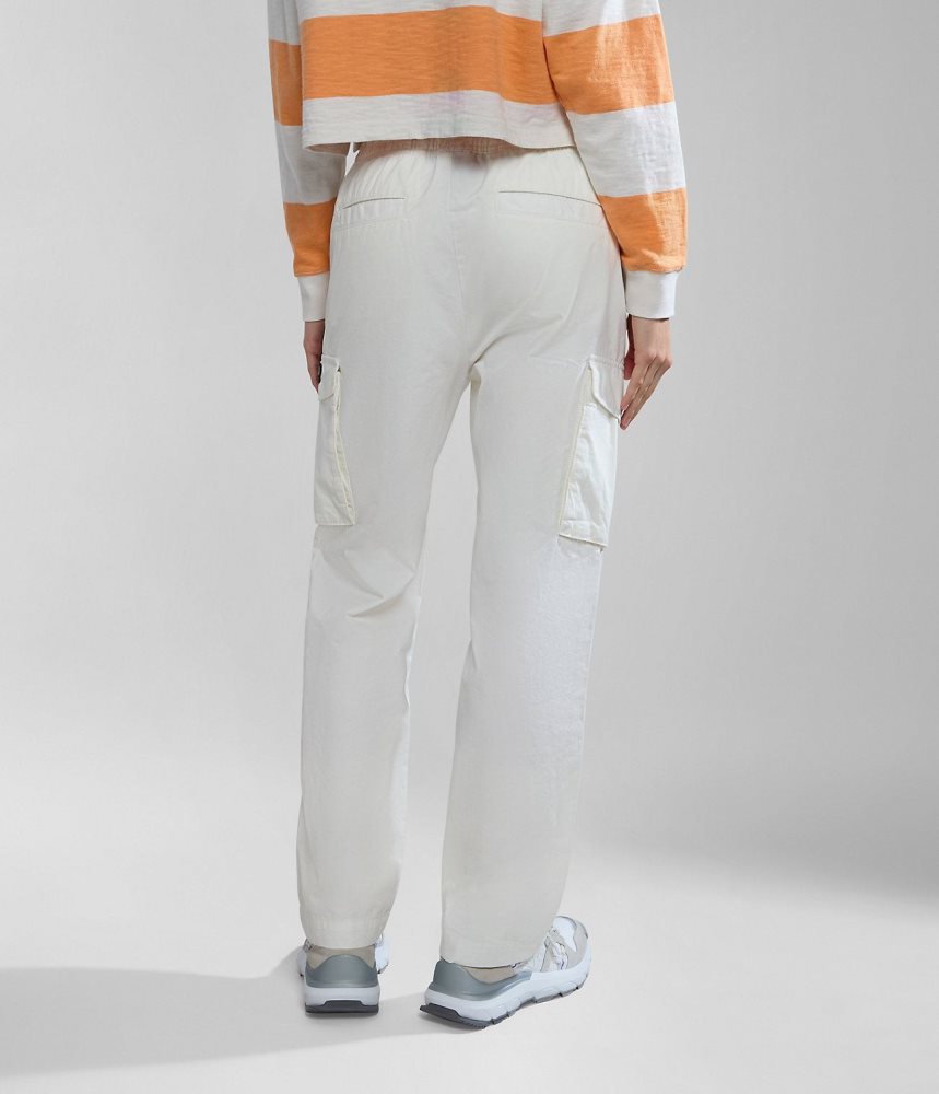 Napapijri Faber Cargo Trousers Ženske Cargo Hlače Bijele | OFAL-58421