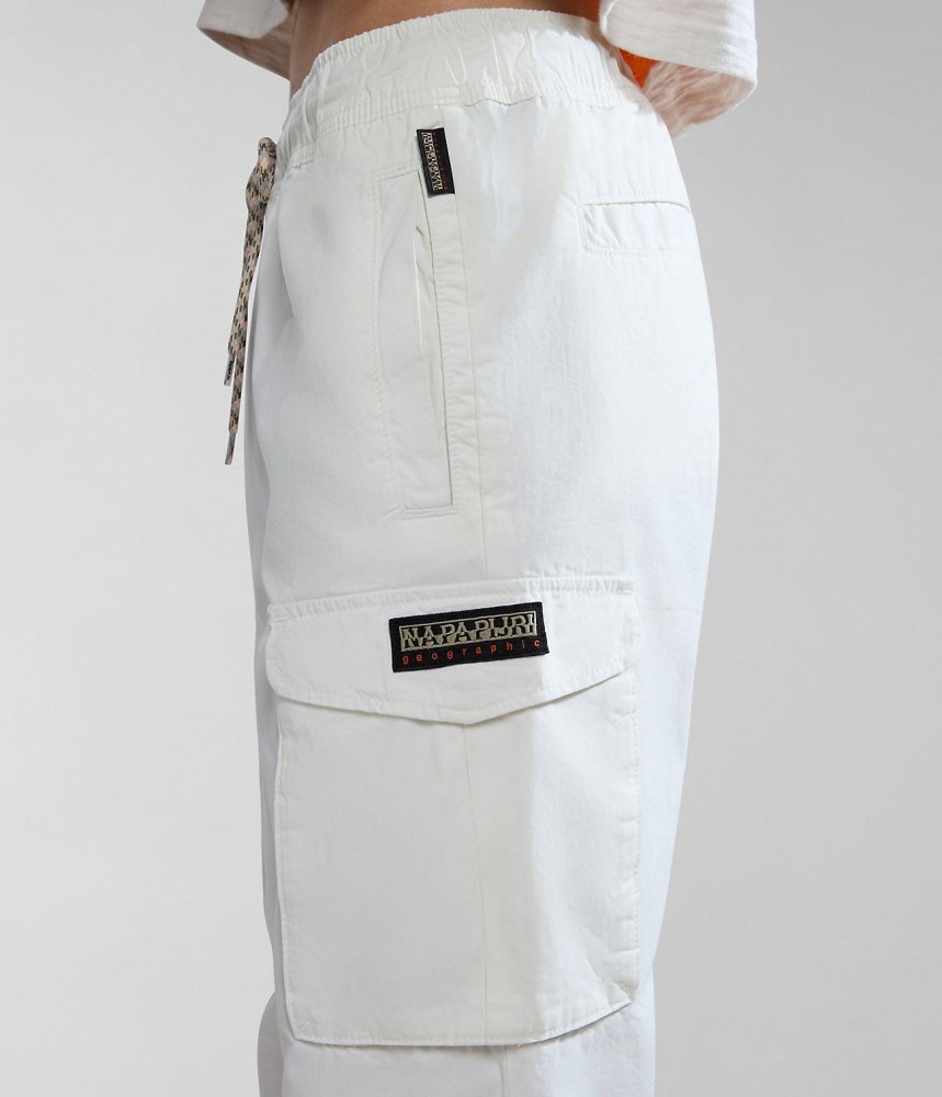 Napapijri Faber Cargo Trousers Ženske Cargo Hlače Bijele | OFAL-58421