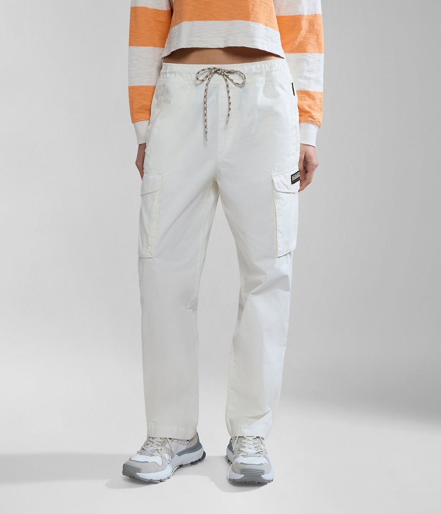 Napapijri Faber Cargo Trousers Ženske Cargo Hlače Bijele | OFAL-58421