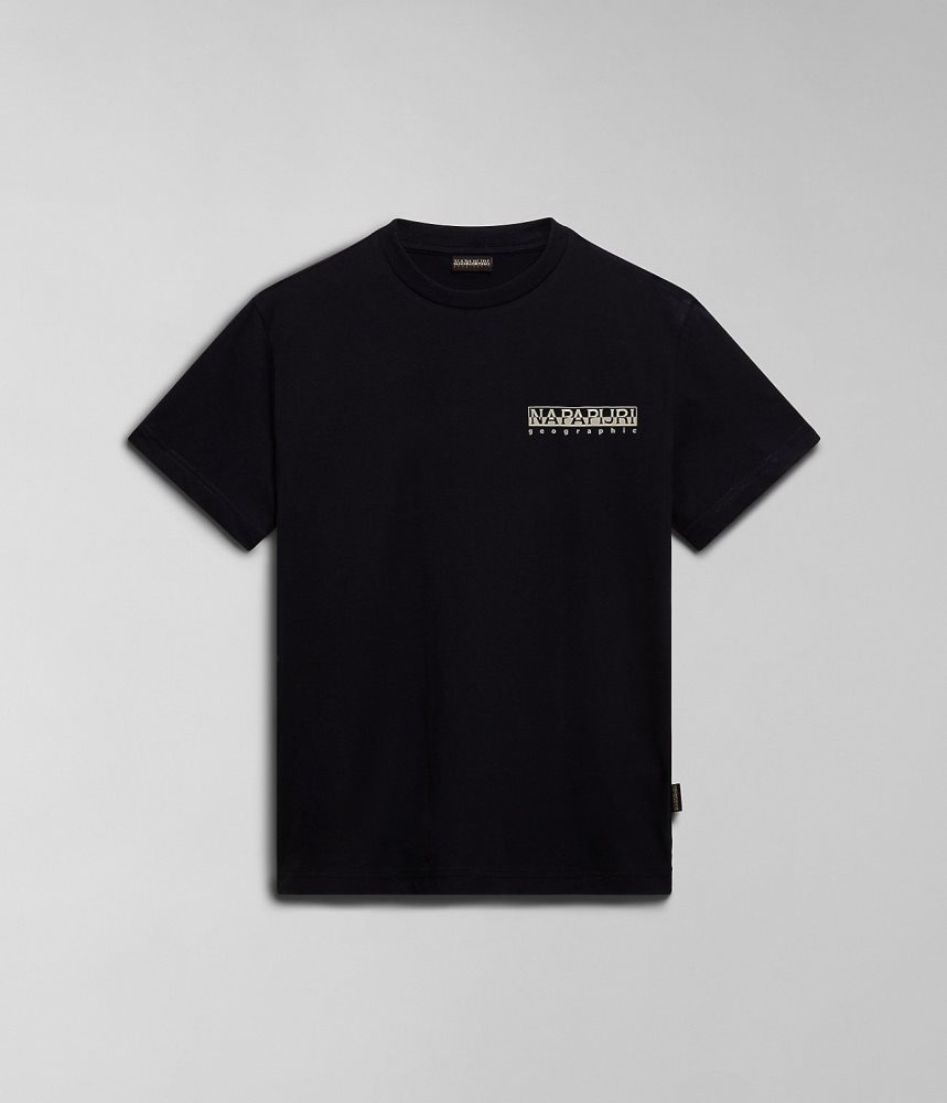 Napapijri Gouin Short Sleeve T-Shirt Muške Majice Crne | YOED-47981