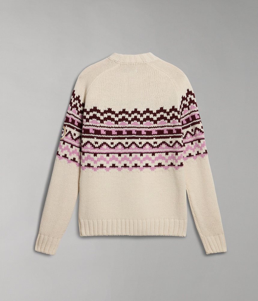 Napapijri Horlick Crew Neck Jumper Muške Skakači Bijele Bež | UYTM-30957