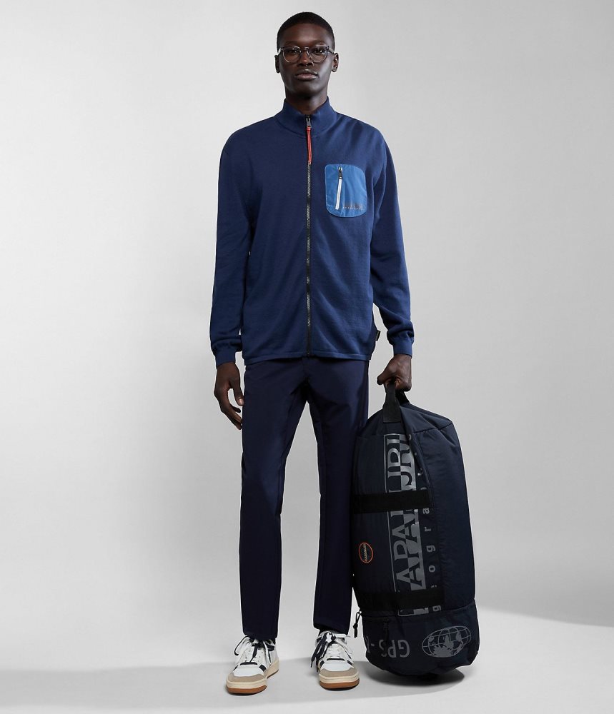 Napapijri Huron Full-Zip Jumper Muške Zip Jumpers Tamno Plave | WUHK-83162
