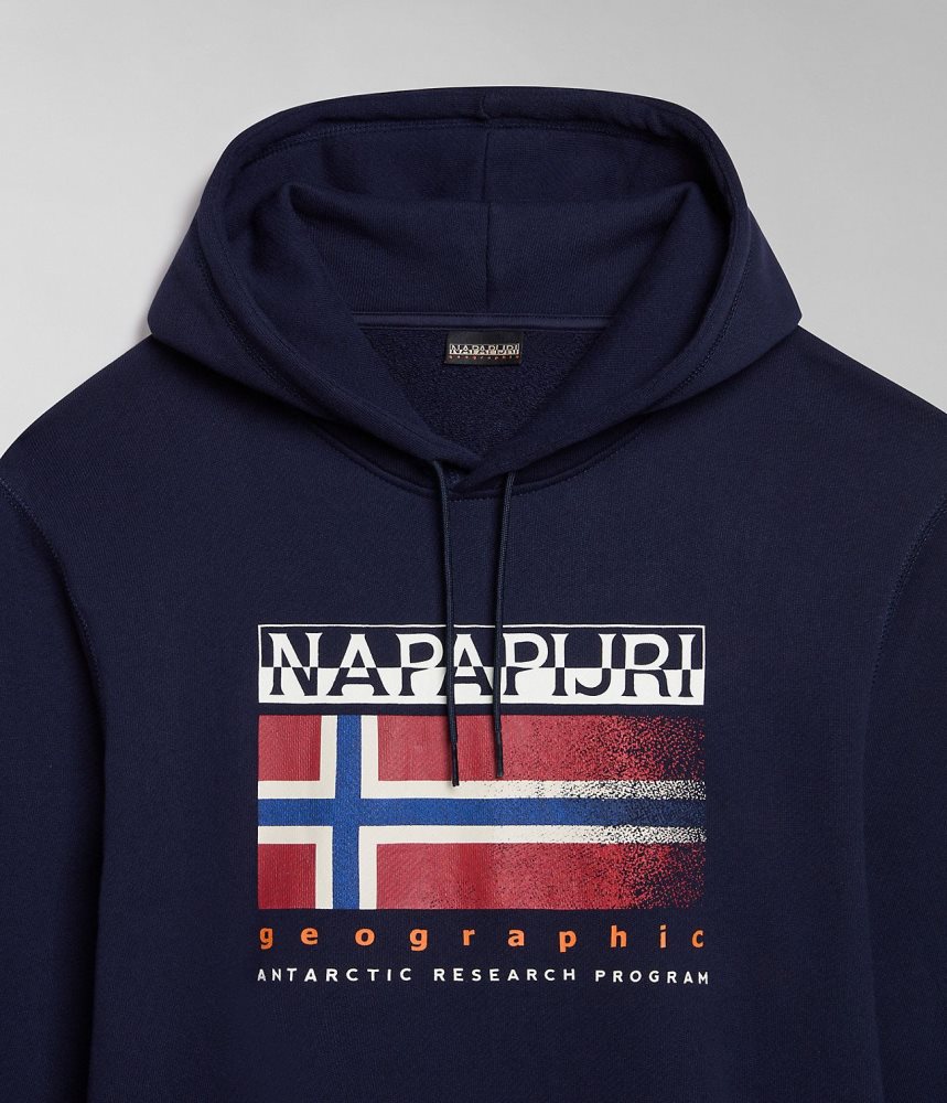 Napapijri Kreis Hoodie Muške Majica s Kapuljačom Tamno Plave | UNRL-79143