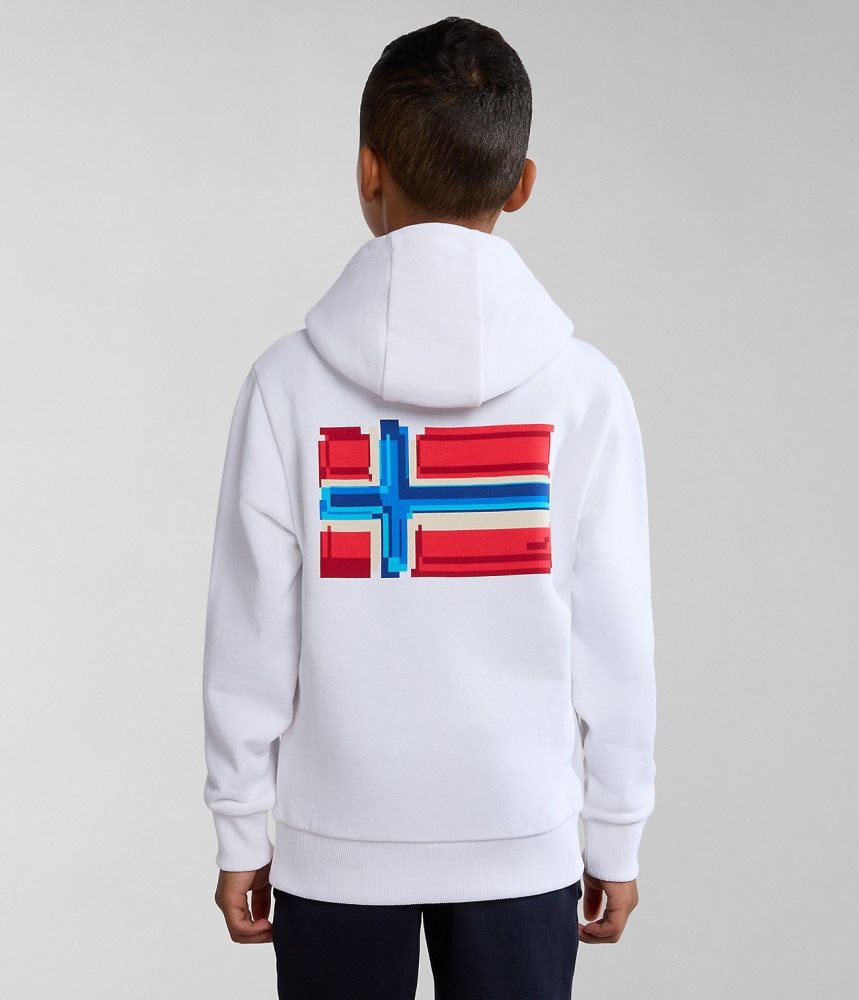 Napapijri Liard Hoodie (4-16 YEARS) Dječje Majica s Kapuljačom Bijele | ZAQX-09461