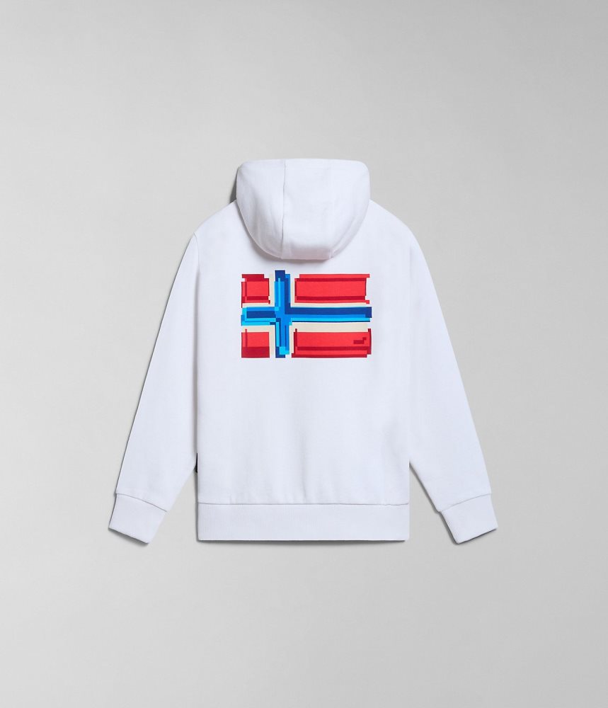 Napapijri Liard Hoodie (4-16 YEARS) Dječje Majica s Kapuljačom Bijele | ZAQX-09461