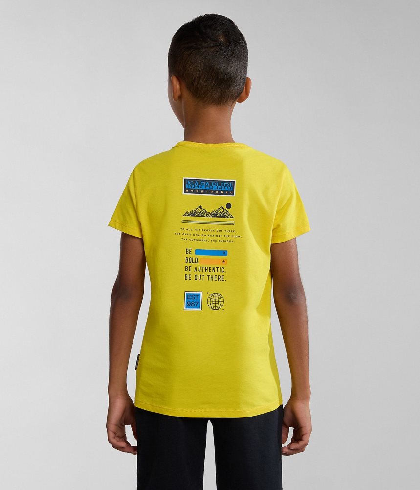 Napapijri Liard Short Sleeve T-Shirt (4-16 YEARS) Dječje Majice Žute | ZYKG-50324