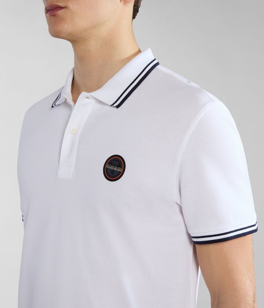 Napapijri Macas Short Sleeve Polo Shirt Muške Polo Majice Bijele | MUNG-58430