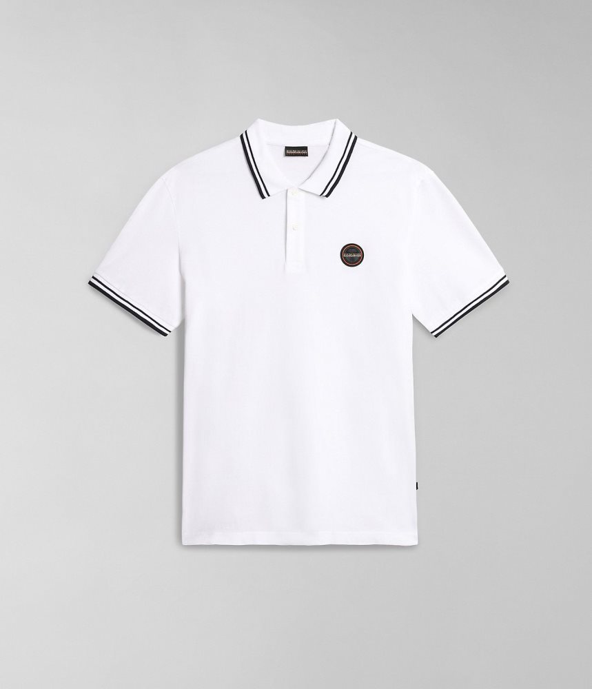 Napapijri Macas Short Sleeve Polo Shirt Muške Polo Majice Bijele | MUNG-58430