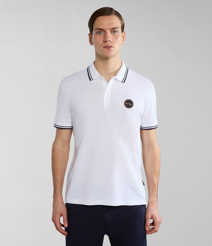Napapijri Macas Short Sleeve Polo Shirt Muške Polo Majice Bijele | MUNG-58430