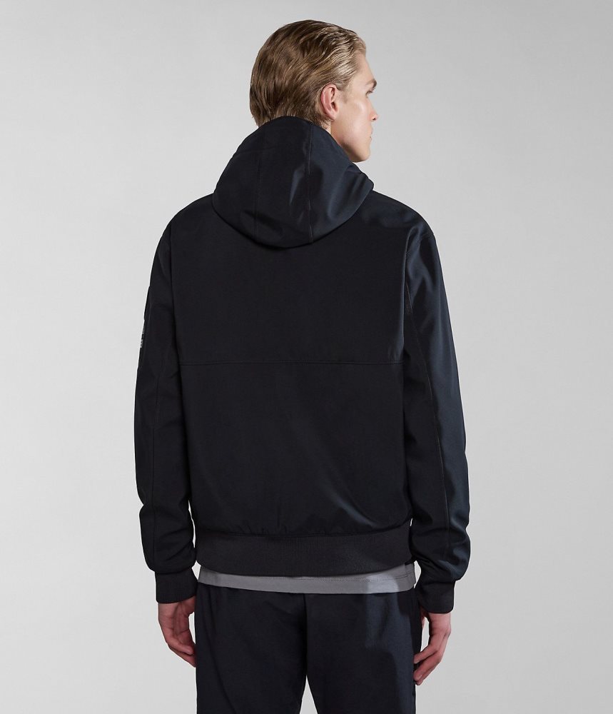 Napapijri Melville Mono-material Shell Jacket Muške Kišne Jakne Crne | DIGL-39682