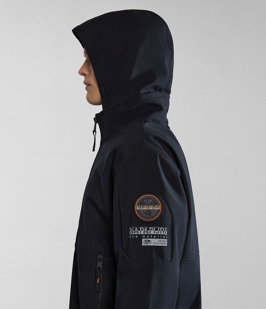 Napapijri Melville Mono-material Shell Jacket Muške Kišne Jakne Crne | DIGL-39682