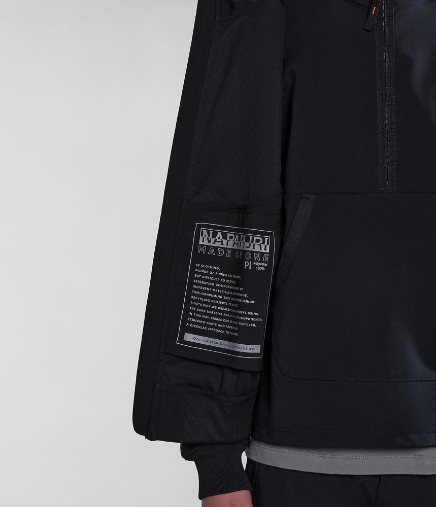 Napapijri Melville Mono-material Shell Jacket Muške Kišne Jakne Crne | DIGL-39682