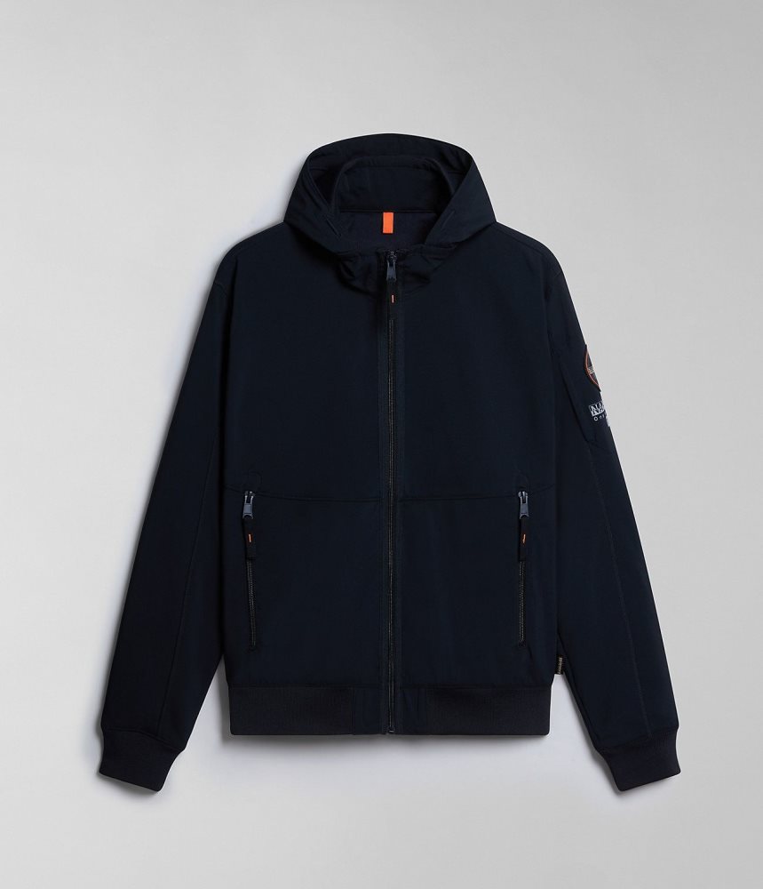 Napapijri Melville Mono-material Shell Jacket Muške Kišne Jakne Crne | DIGL-39682