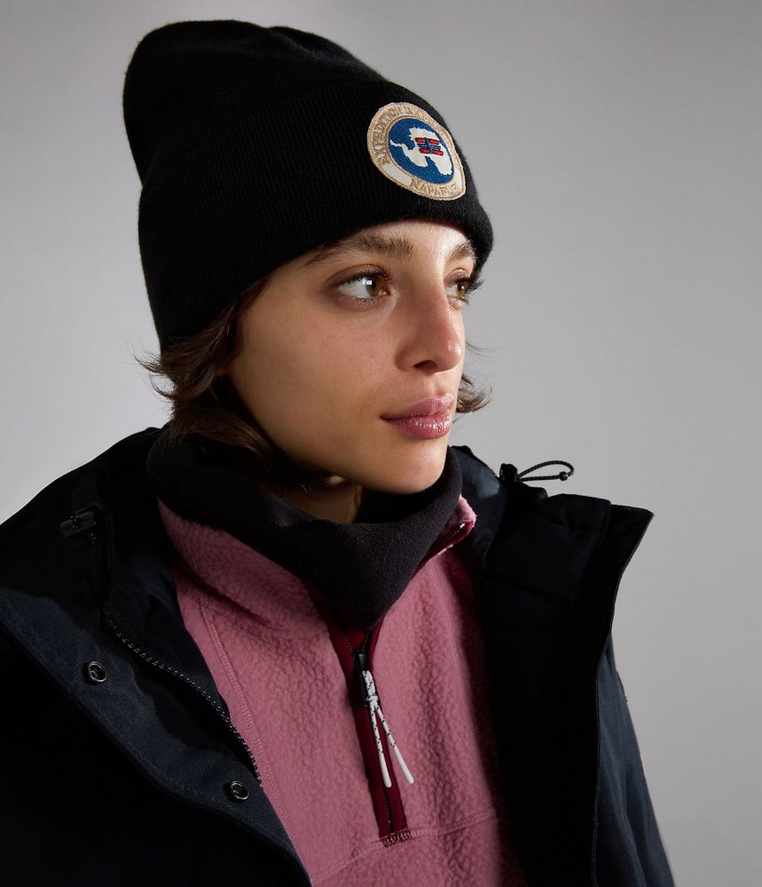 Napapijri Mountain Beanie Ženske Šeširi Crne | XFKR-32140
