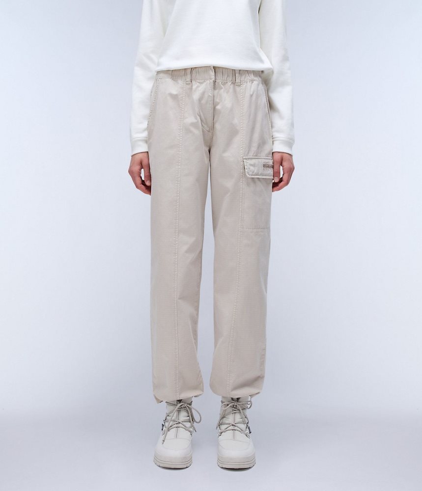 Napapijri Murg Cargo Trousers Ženske Cargo Hlače Bež Srebrne | KRVP-96743