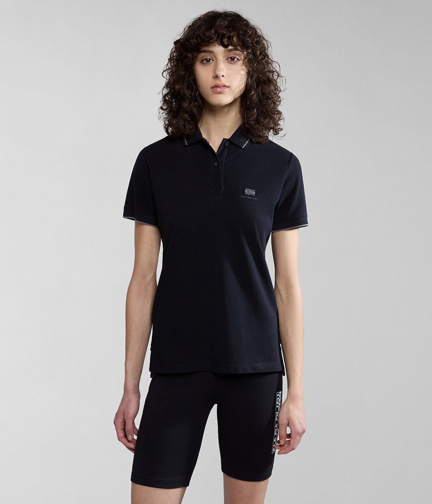 Napapijri Nina Short Sleeve Polo Shirt Ženske Polo Majice Crne | ZPEI-98127