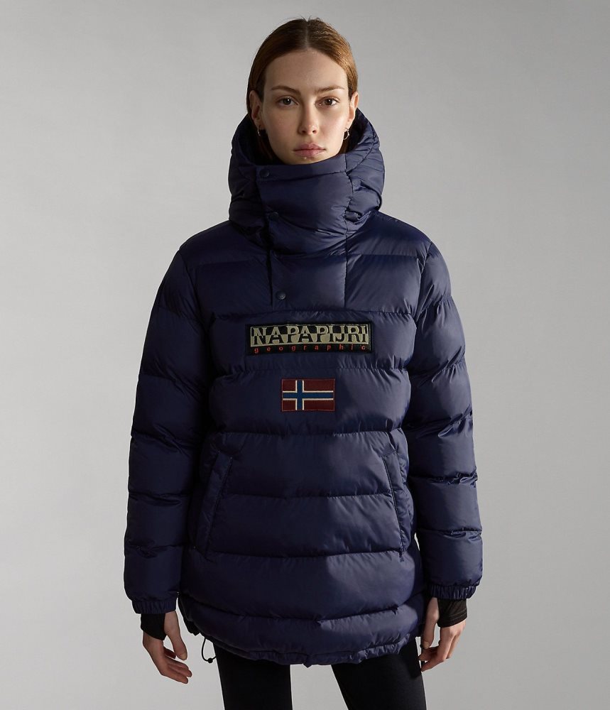 Napapijri Northfarer Puffer Anorak Ženske Puffer Jakna Tamno Plave | AWDU-14289