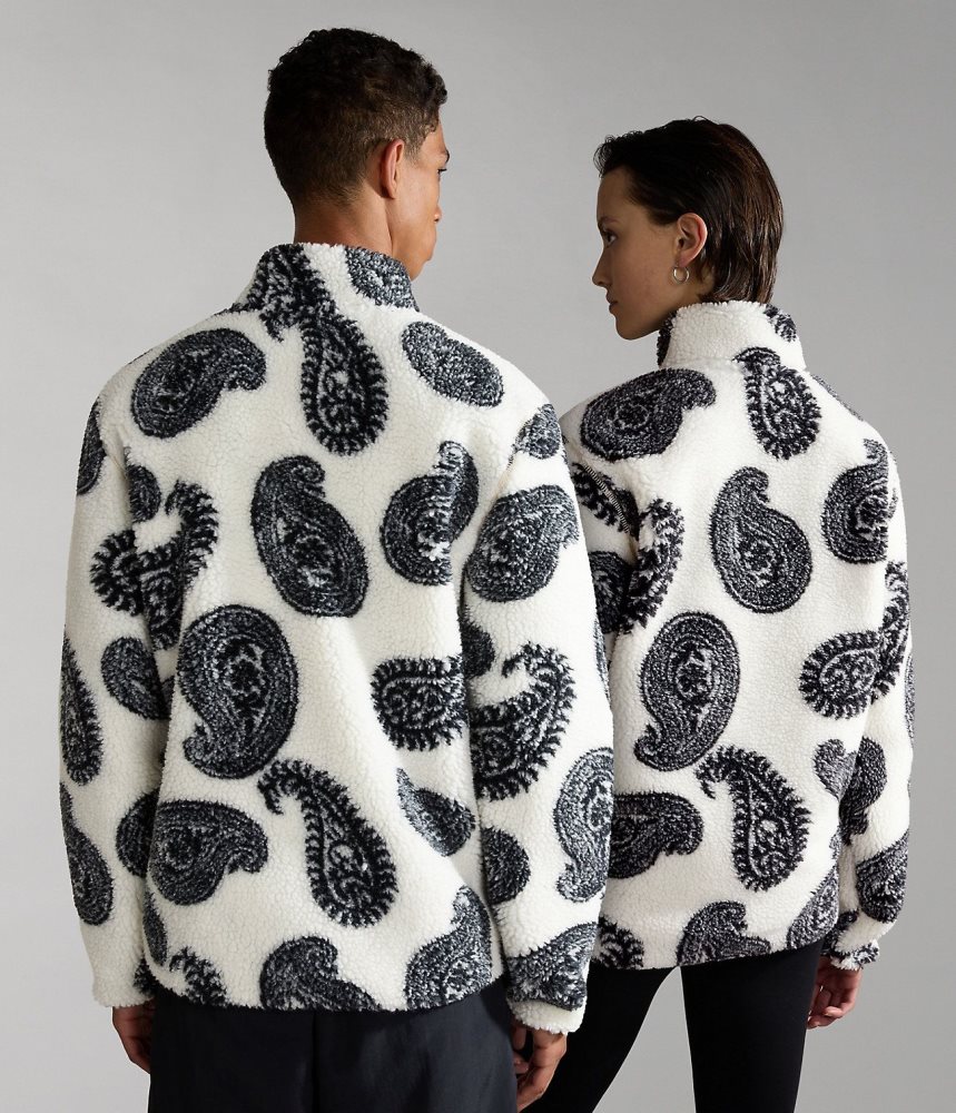 Napapijri Paisley Full-Zip Fleece Ženske Fleece Bijele | YCXW-75190