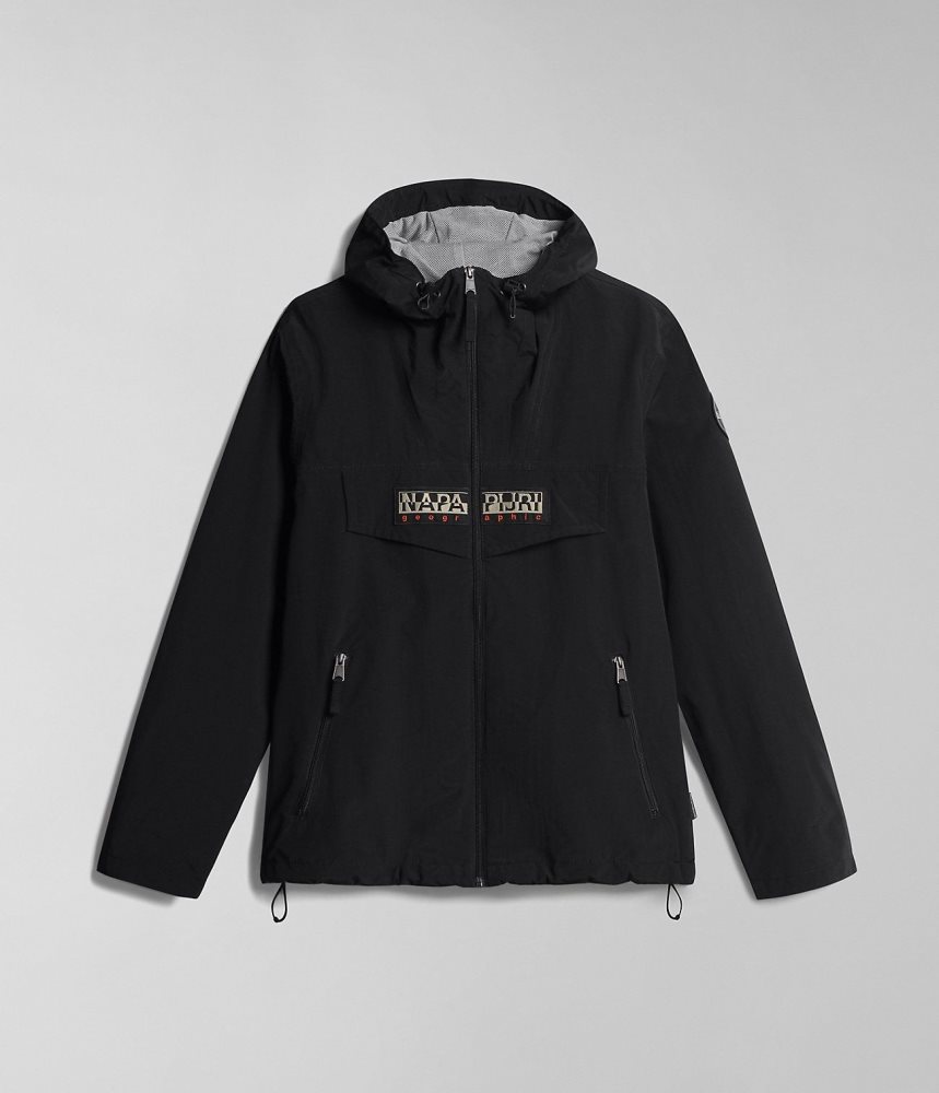 Napapijri Rainforest Open Summer Jacket Muške Kišne Jakne Crne | YXHM-65239
