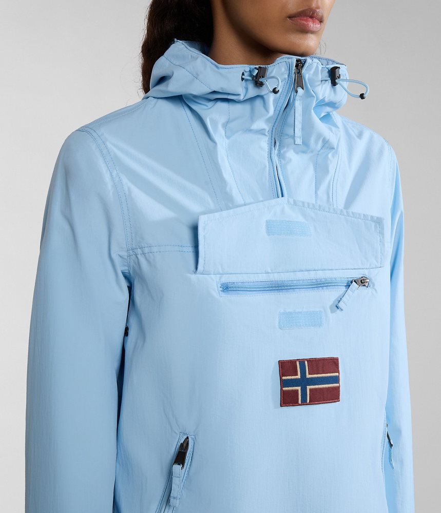 Napapijri Rainforest Pocket Summer Anorak Jacket Ženske Kišne Jakne Svijetlo Plave | XLRB-24365