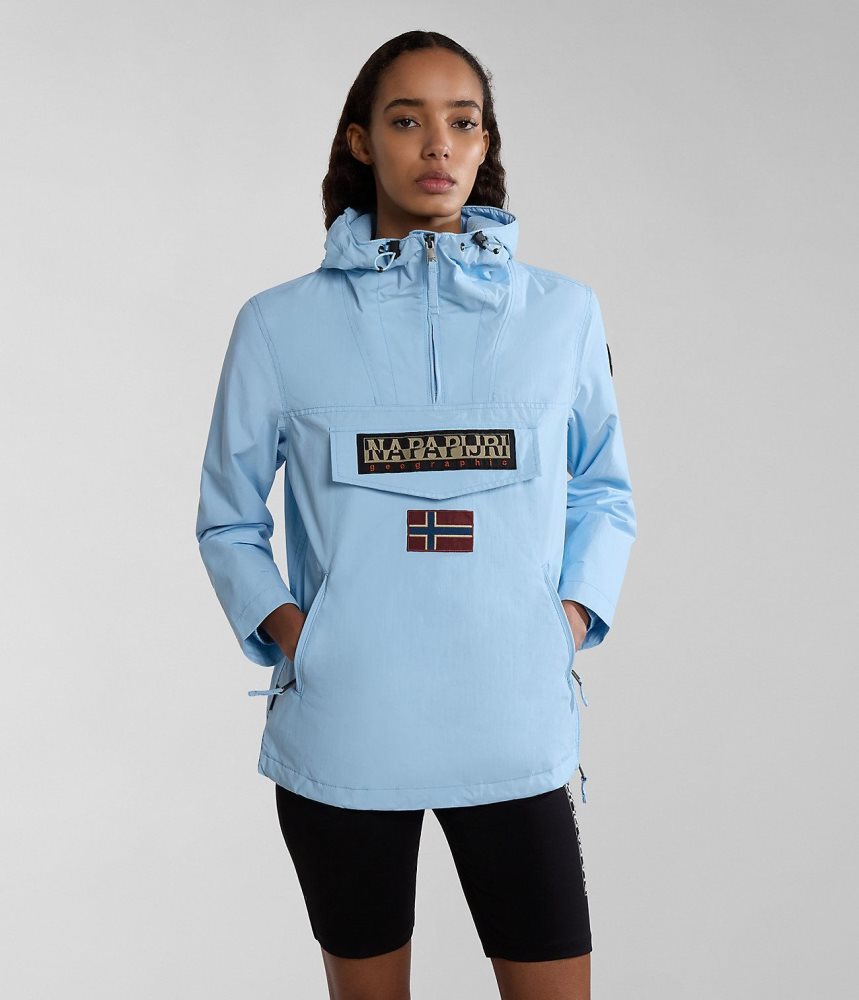 Napapijri Rainforest Pocket Summer Anorak Jacket Ženske Kišne Jakne Svijetlo Plave | XLRB-24365